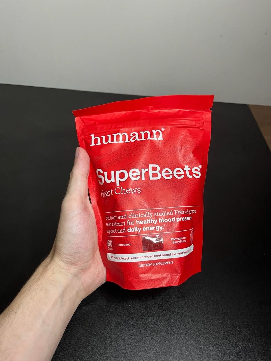 Humann SuperBeets Heart Chews Pomegranate Berry Flavor, 60 Count
