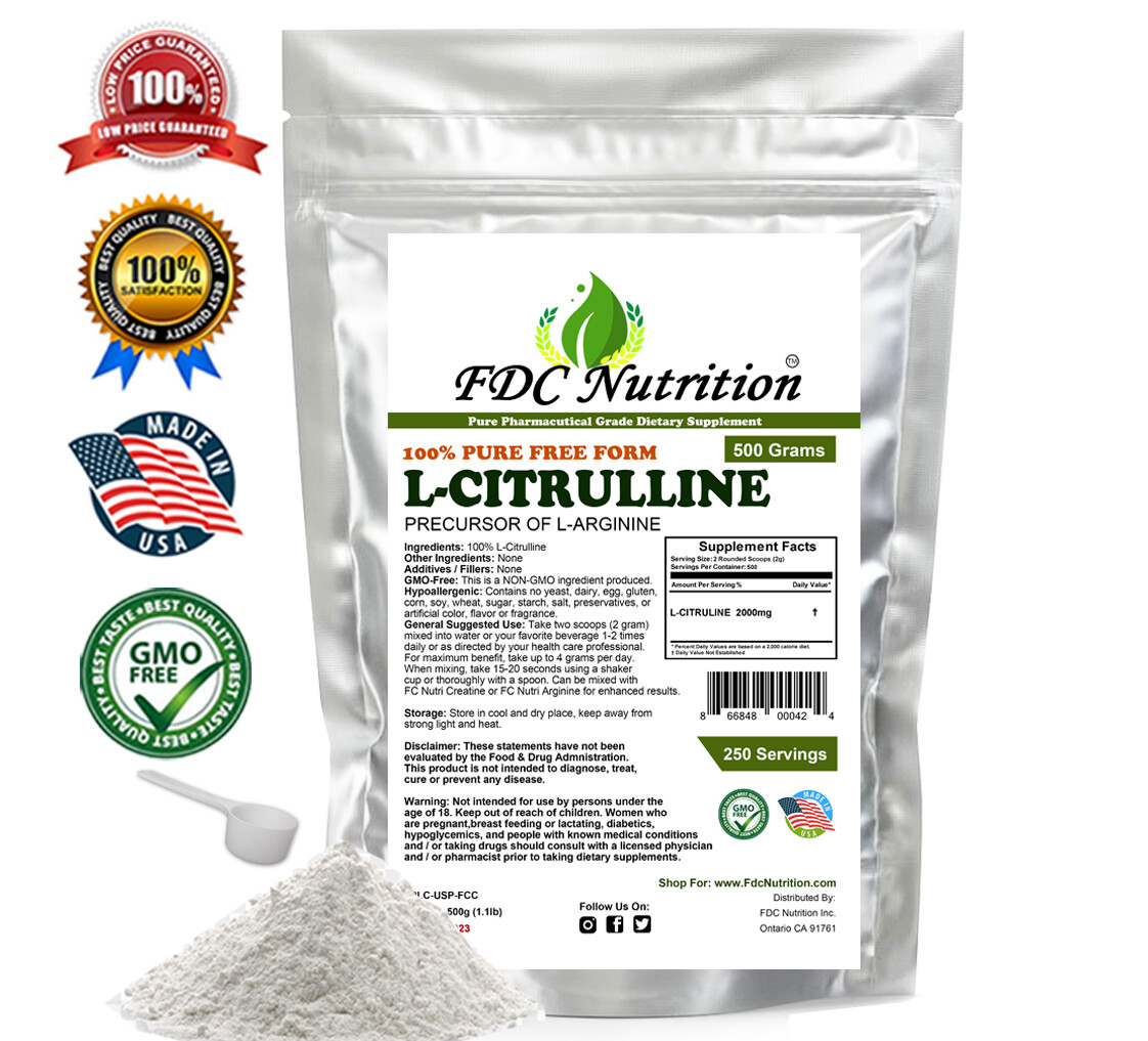 L-CITRULLINE Powder -Pure -Increase Performance -NON GMO -All Sizes