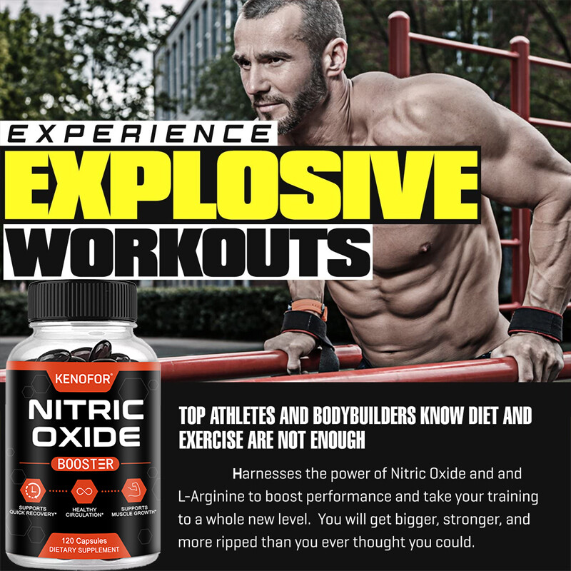 Nitric Oxide Booster w/ L-Arginin 1500mg-Muscle Pump,Endurance&Energy enhancer
