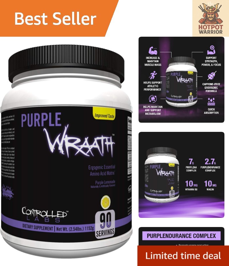 Purple Wraath Intra Workout Powder for Endurance – 90 Servings Lemonade