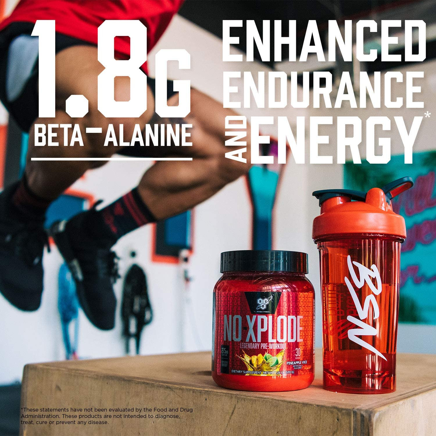 BSN N.O.-XPLODE Pre Workout Powder, Energy Supplement, Fruit Punch, 30 Servings