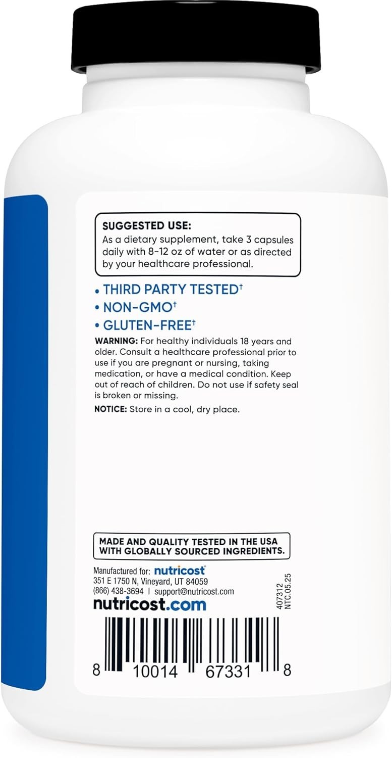 Nitric Oxide Booster 2250mg – 60 Servings of 180 Capsules for Active Lifestyles