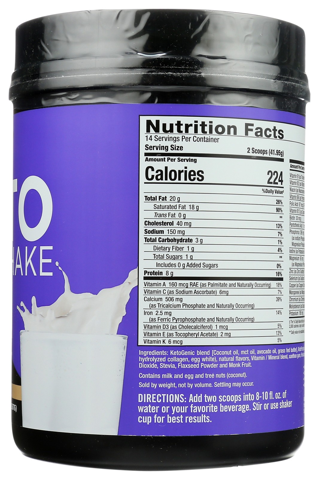 Ketoscience Vanilla Keto Meal Replacement Shake Powder 20G 1 Pack