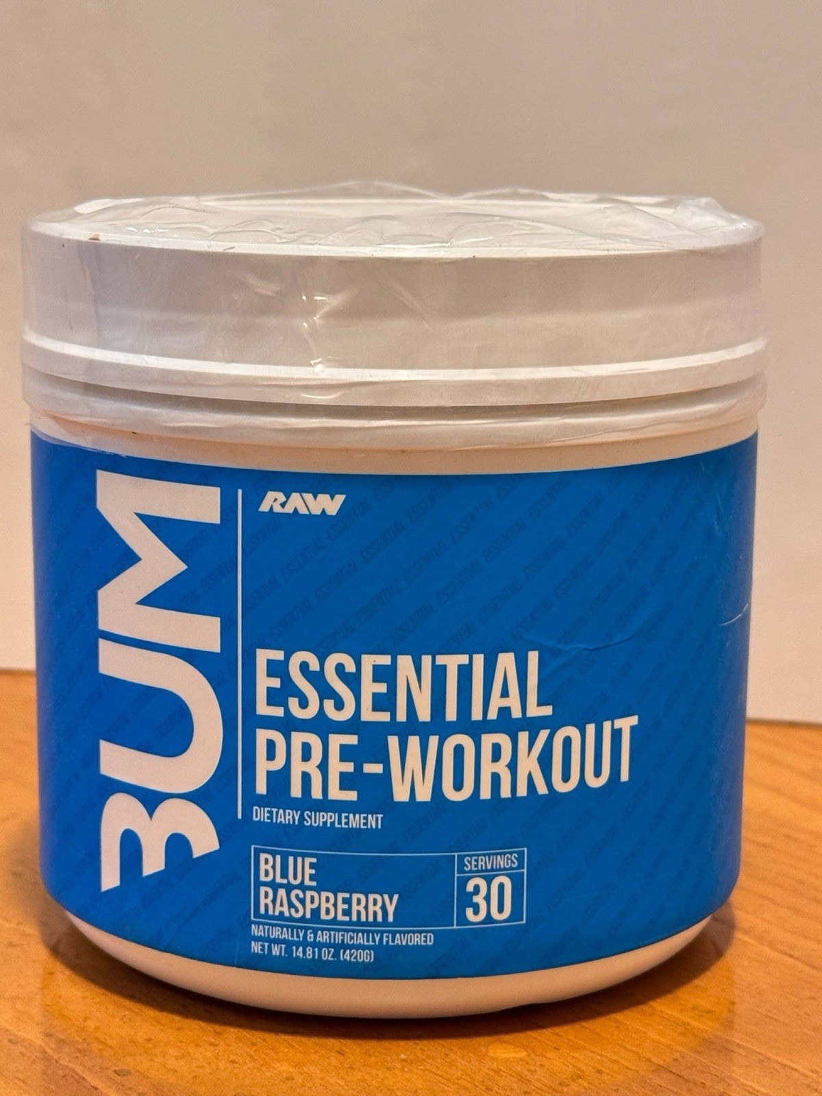 Bum, Essential Pre-Workout, Blue Raspberry, 14.81oz (420g)