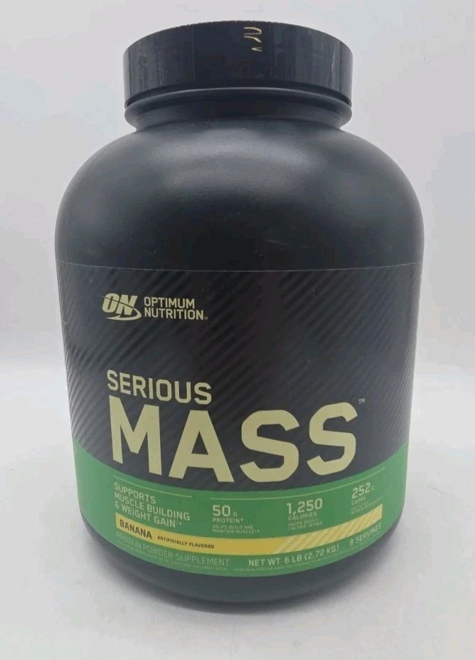 Optimum Nutrition Serious Mass Weight Gainer Banana 6 lb Protein Powder EXP10/27