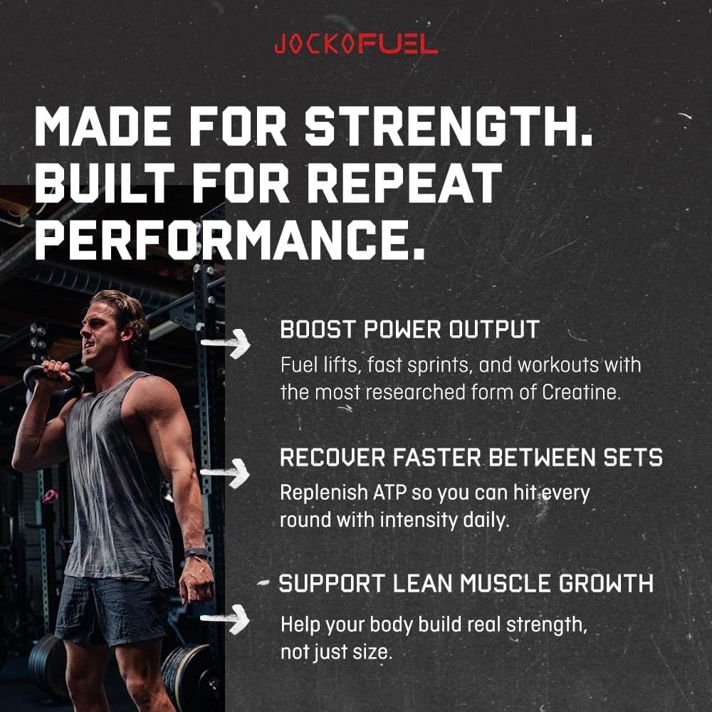 Jocko Fuel Creatine Monohydrate Stick Packs 30 Servings Unflavored 150g