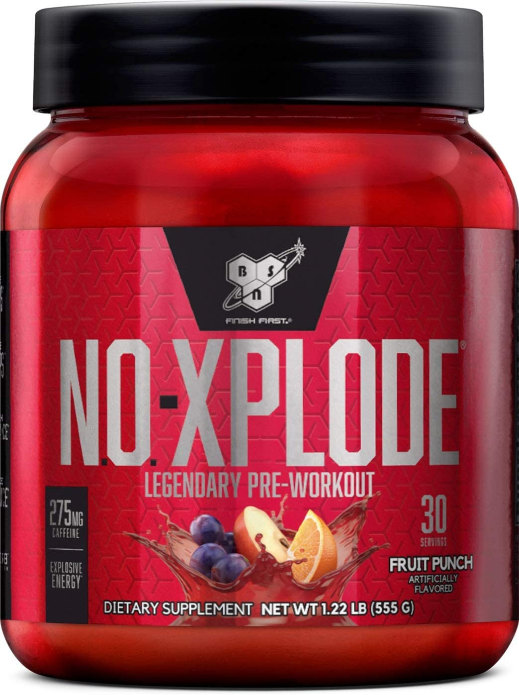 BSN N.O.-XPLODE Pre Workout Powder, Energy Supplement, Fruit Punch, 30 Servings