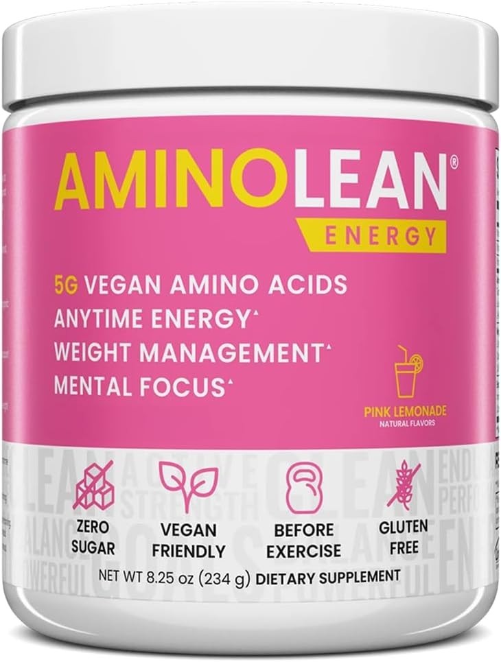 AminoLean Pre Workout Powder: , Gluten Free, 30 Servings for Enhanced Focus