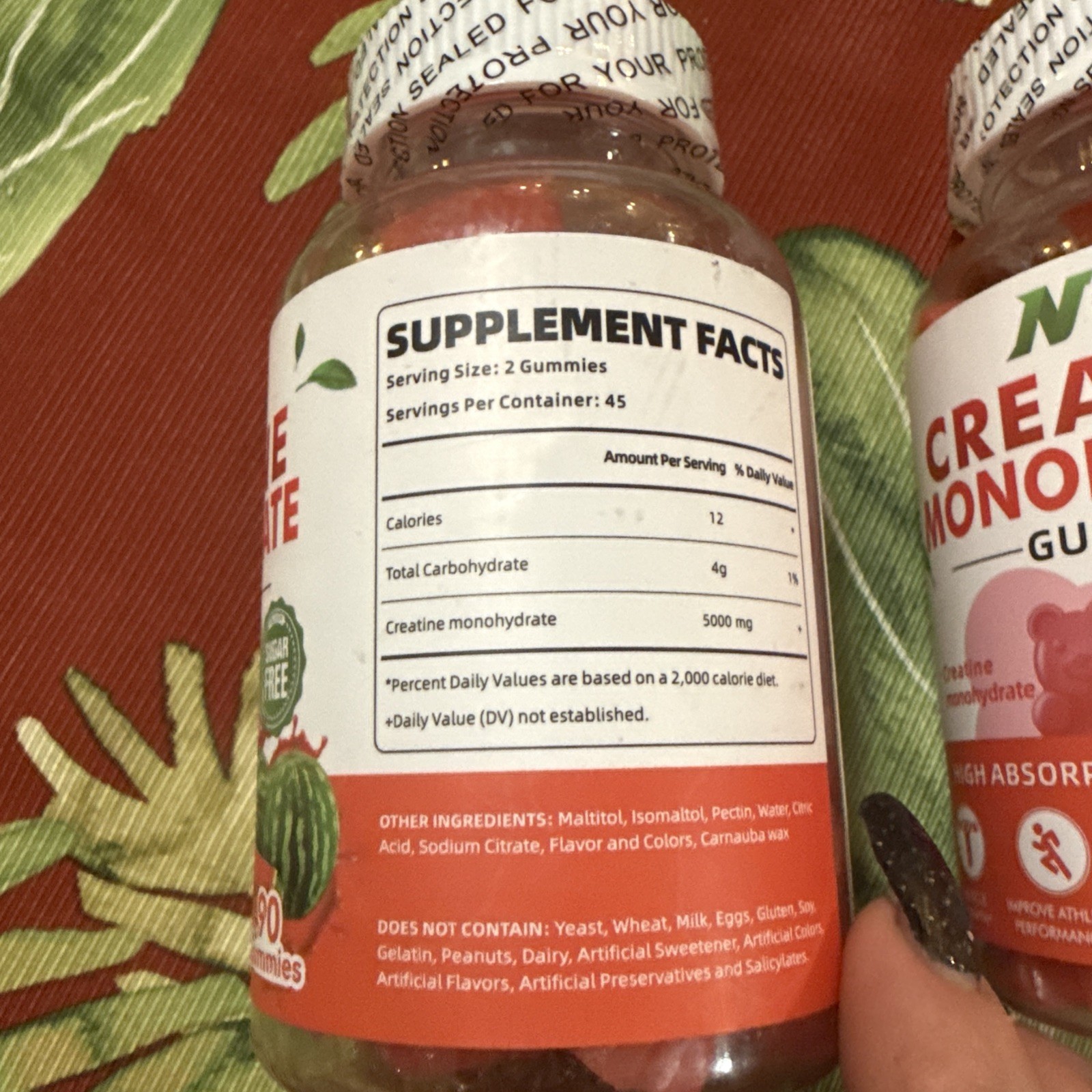 Noavii Creatine Monohydrate Gummies Watermelon Sugar Free 180 count 2027