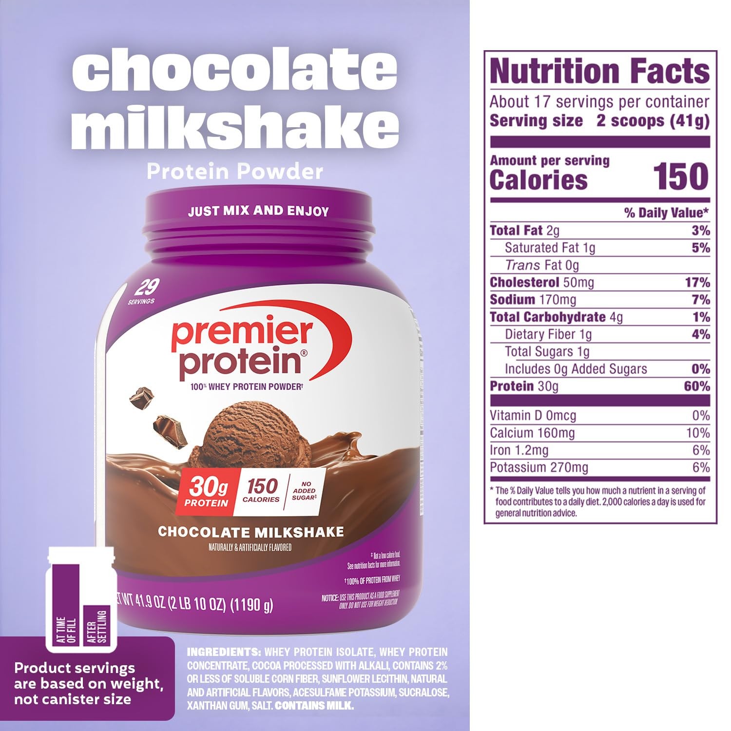Powder, Chocolate Milkshake, 30g Protein, No Added Sugar, 100% Whey Protein, …