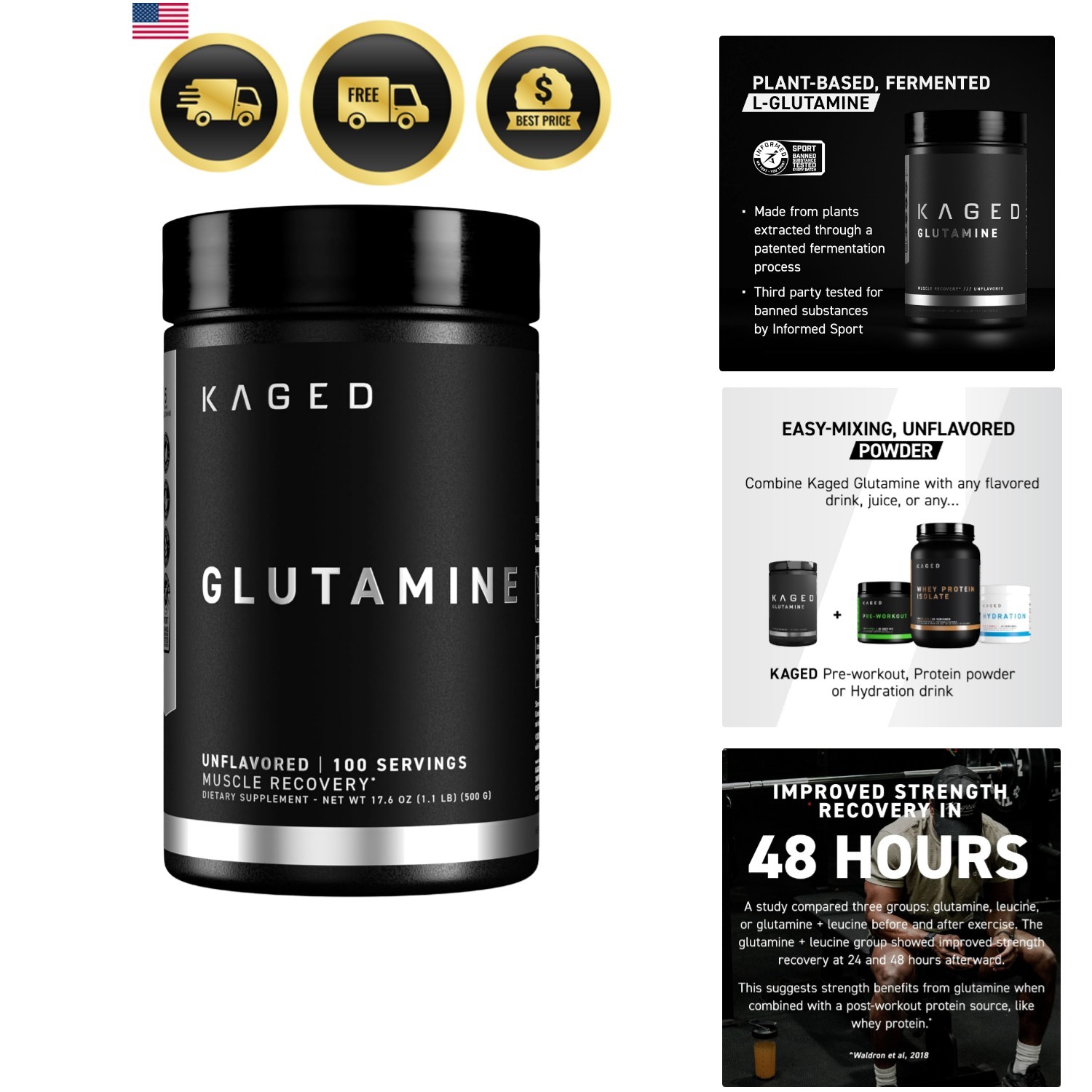 Muscle, L-Glutamine Powder 500 Gram, , Support Muscle Recovery, Post Workout,…