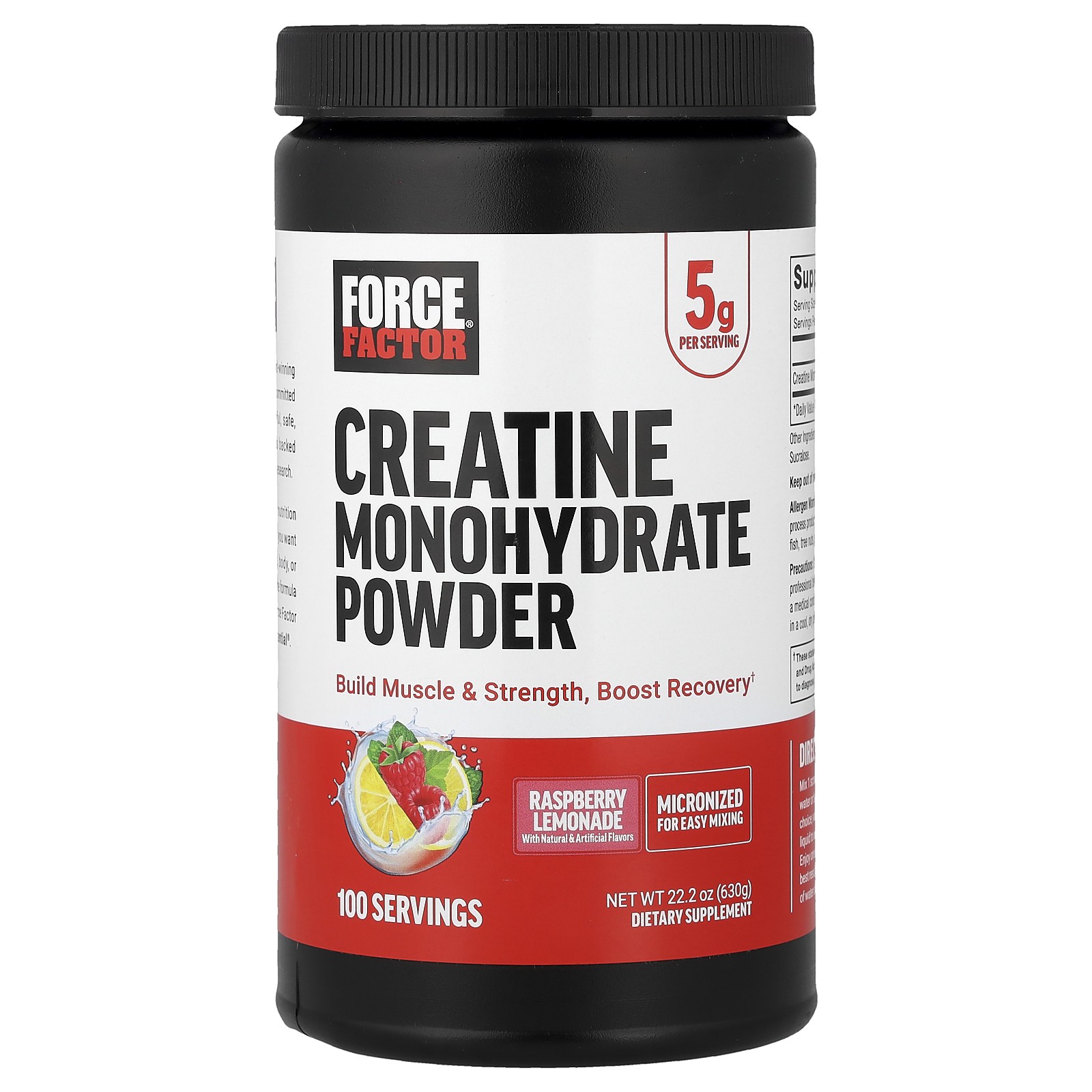 Creatine Monohydrate Powder, Raspberry Lemonade, 22.2 oz (630 g)