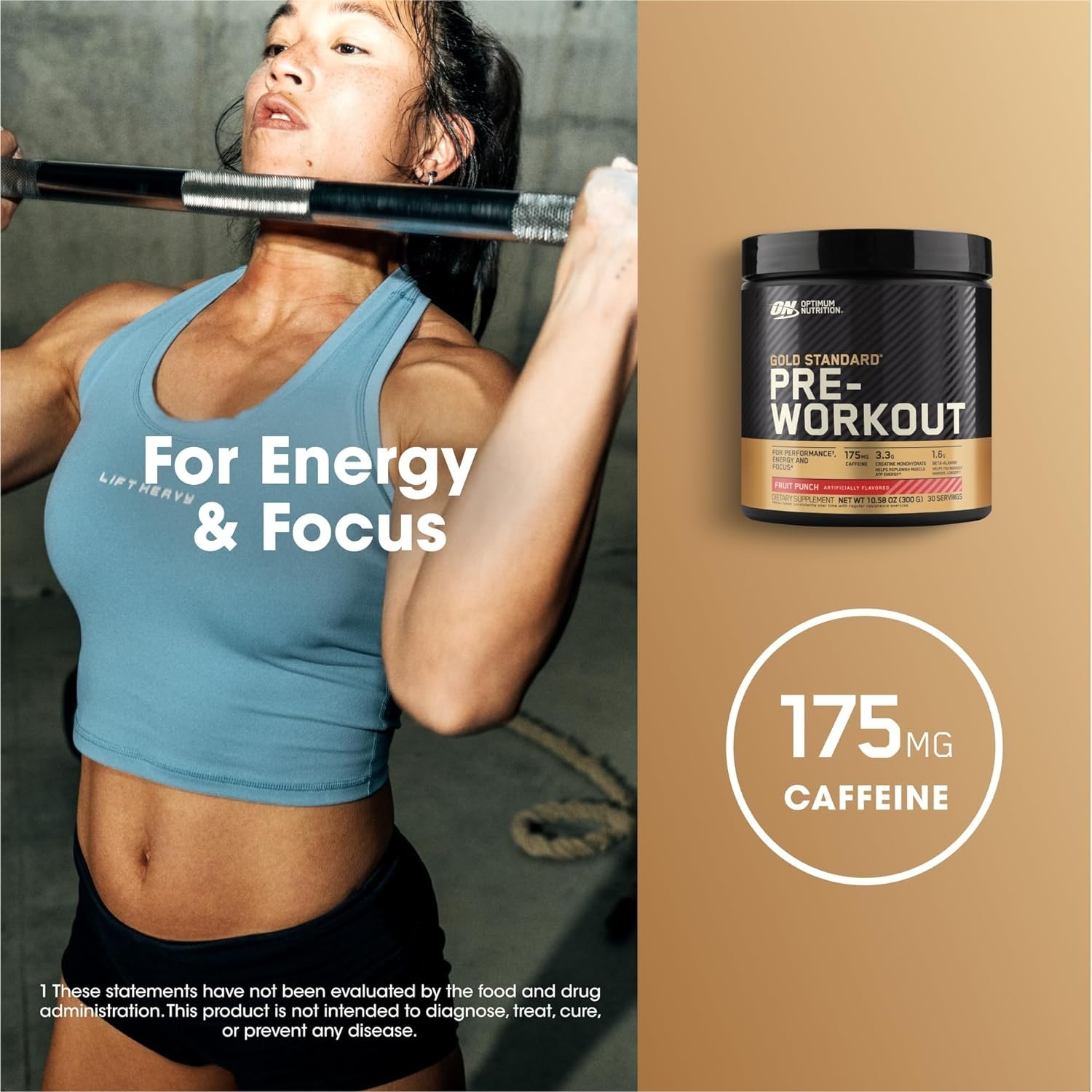 Gold Standard Pre-Workout with Creatine, Beta-Alanine, and Caffeine for Energ…