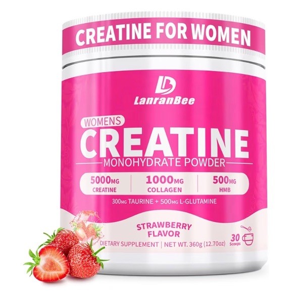 LanranBee Creatine HMB Women’s Monohydrate Powder Strawberry 30 Servings 5000mg