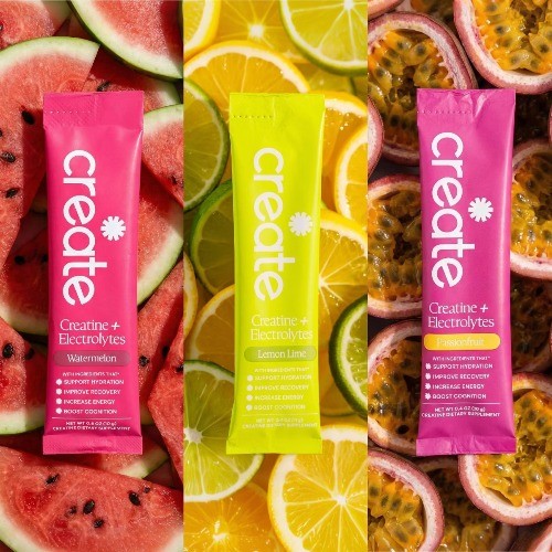 Create Wellness Creatine +Electrolytes Mix Monohydrate Stick Packs NSF Certified