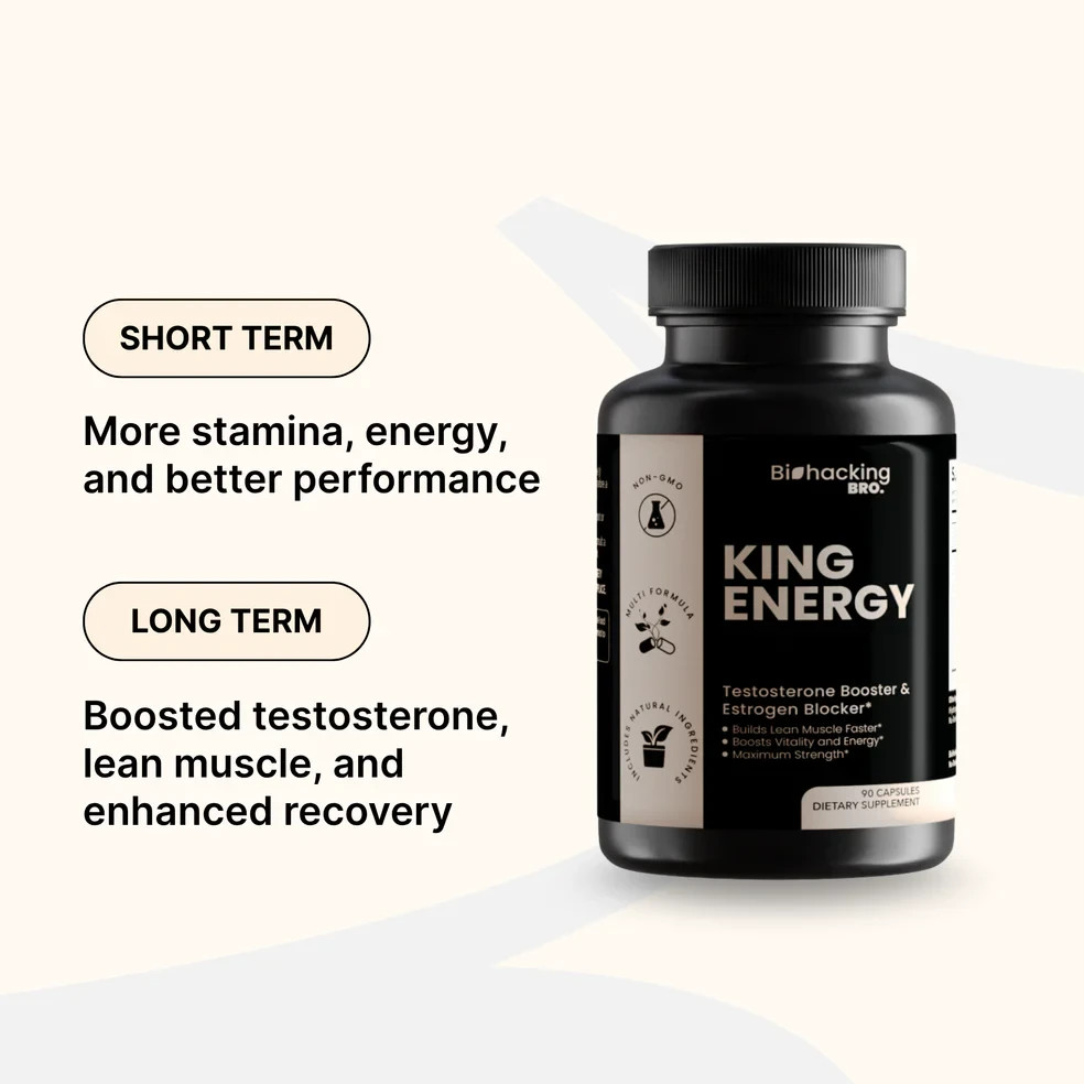 Testosterone Booster Tablets Biohacking Bro King Energy – 90 Count EXP 05/2028
