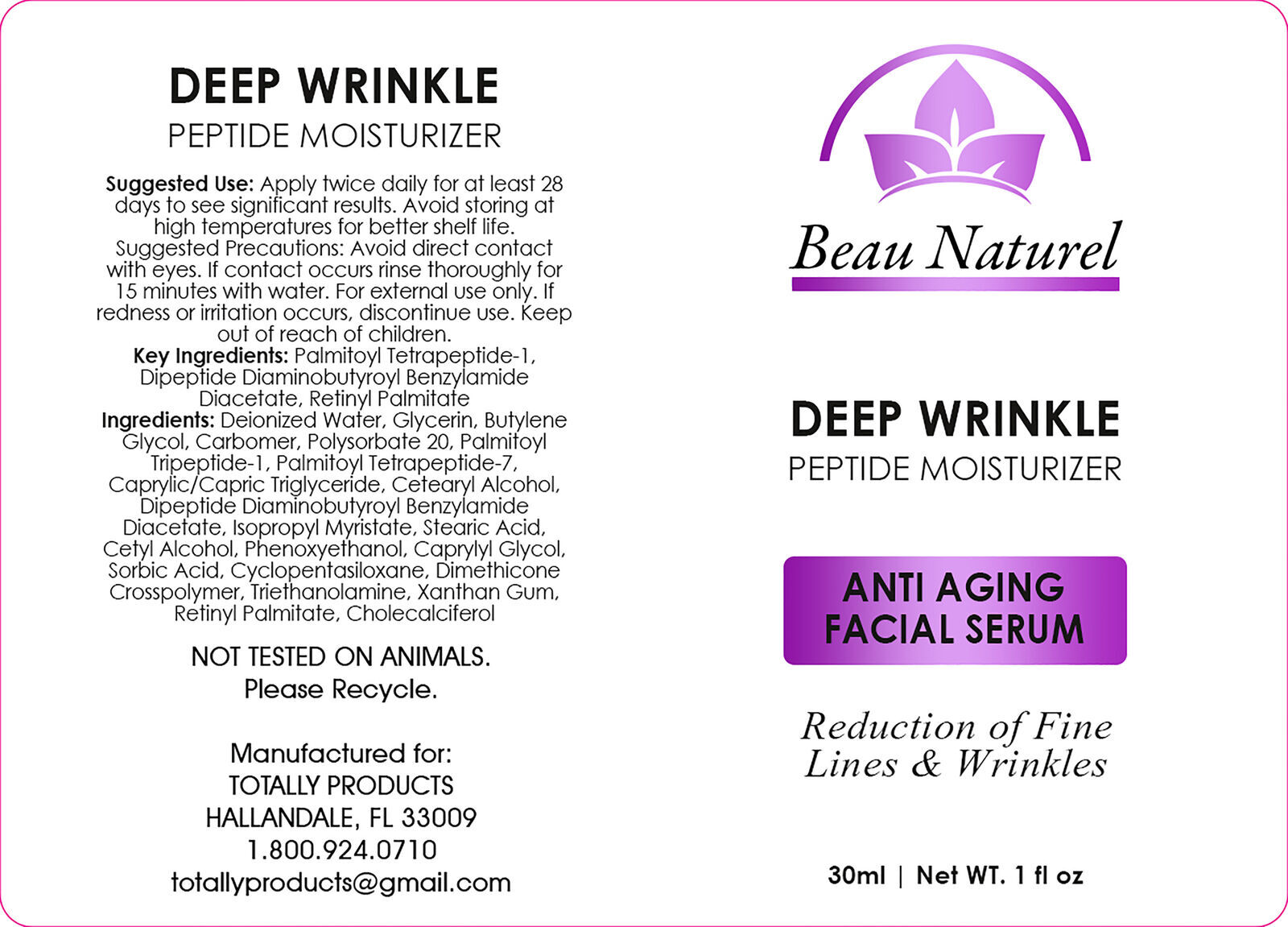 Amino Acids Muscle Support Supplement & Facial Cream Serum Peptide Moisturizer