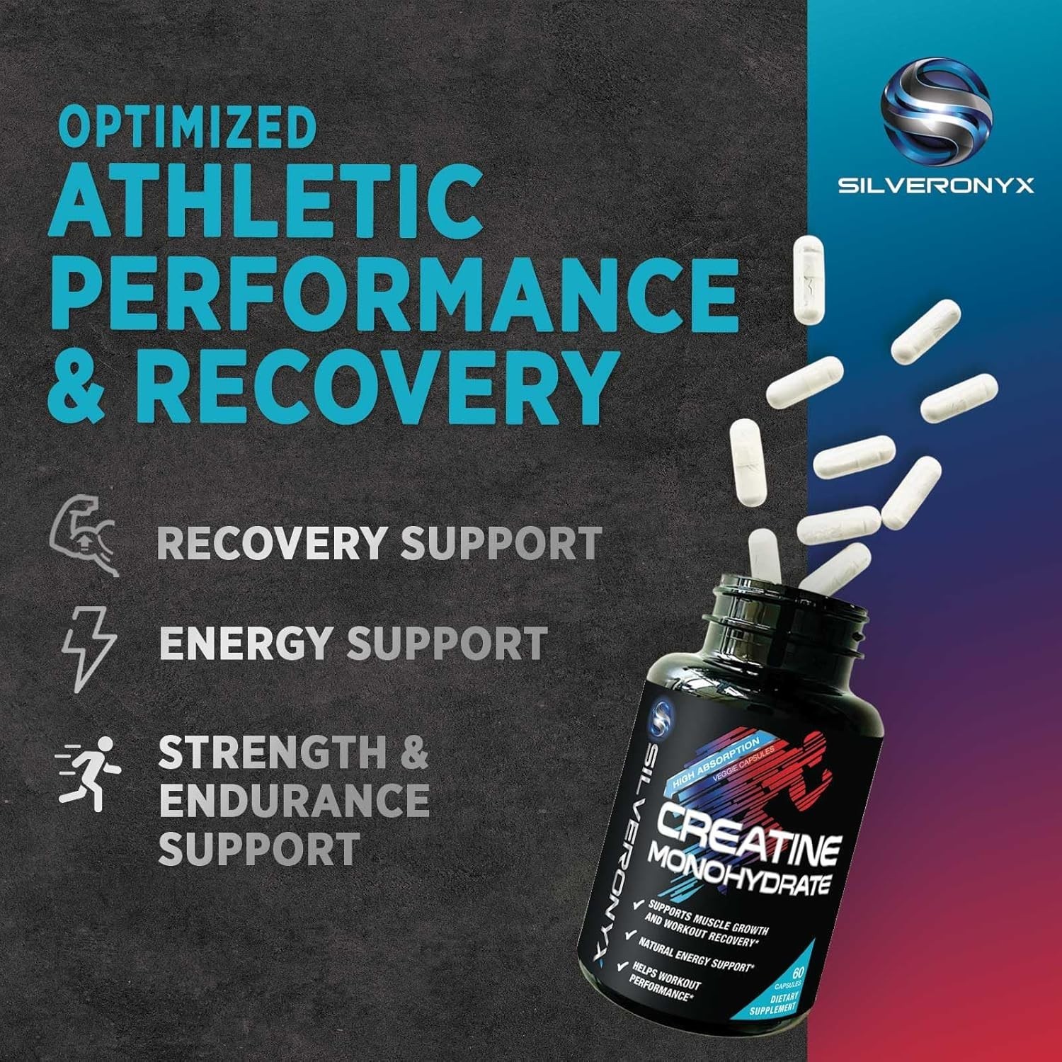 Fast-Absorbing Creatine Monohydrate 3000mg Capsules – Boost Strength & Power