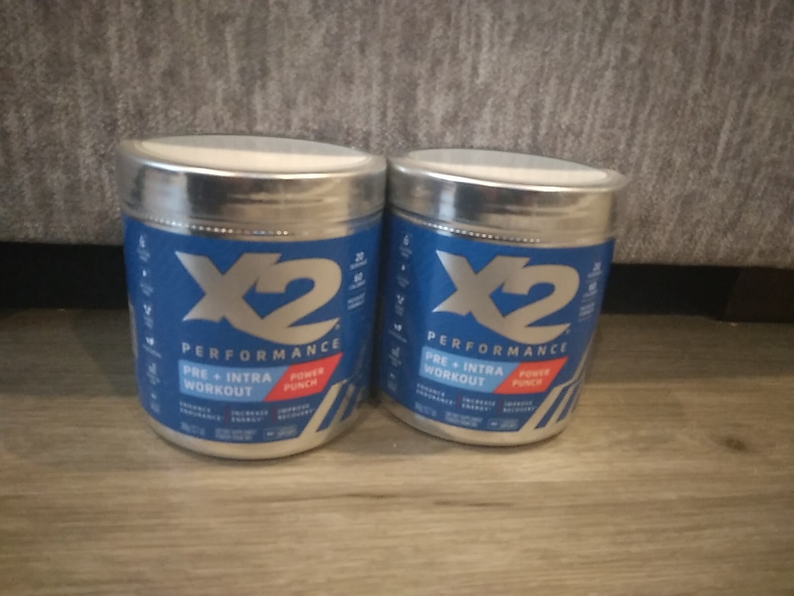 X2 Performance FRUIT PUNCH Clean Pre Workout Intra Powder Men Women Lot Of 2