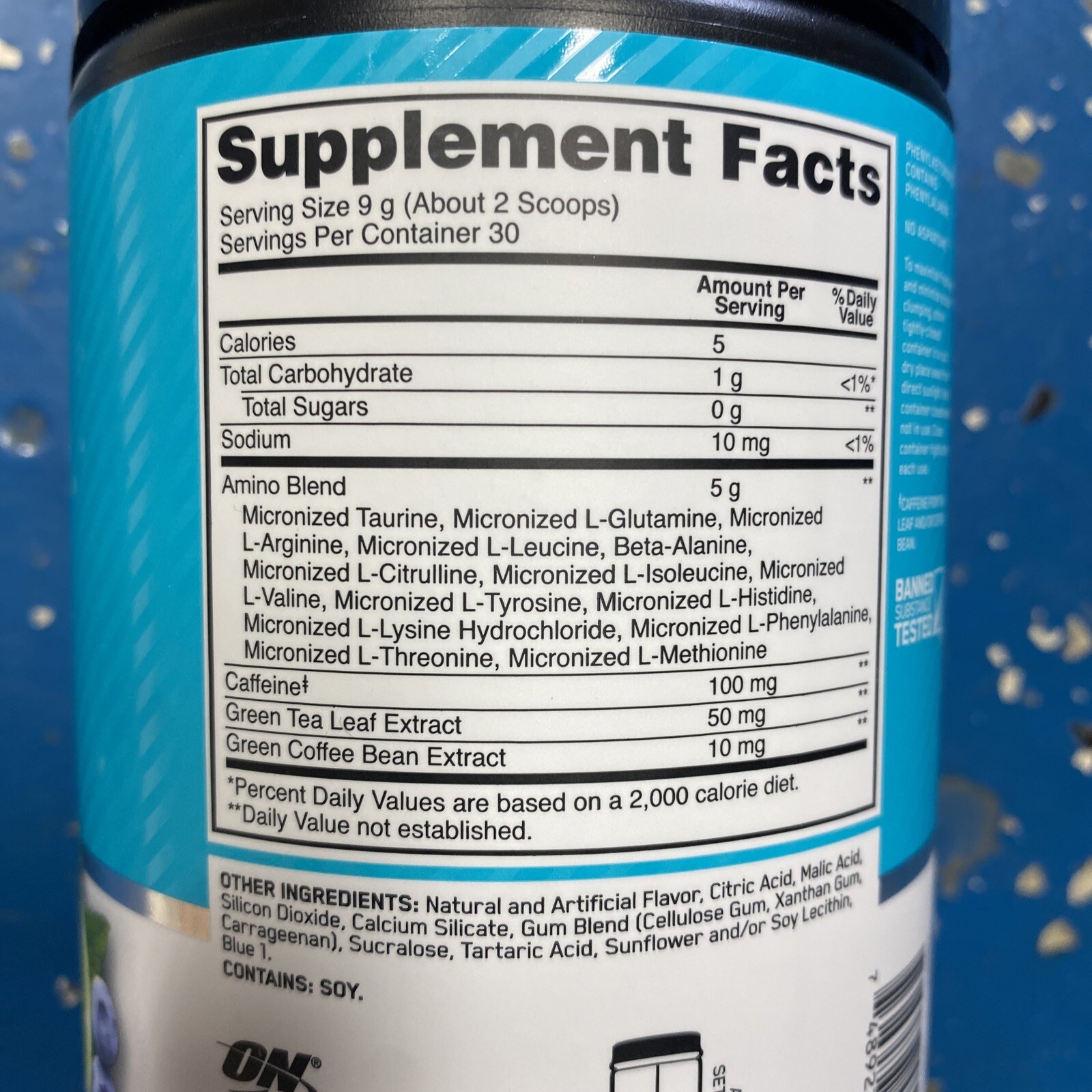 Optimum Nutrition Essential Amino Energy ON Blueberry Mojito 30 Servings 9.5oz