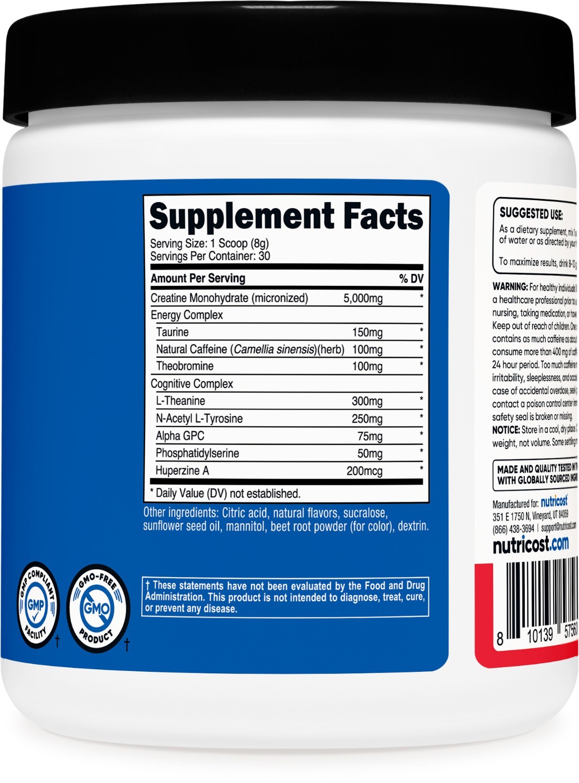 Nutricost Creatine + Energy 30 Servings (Fruit Punch Flavored)