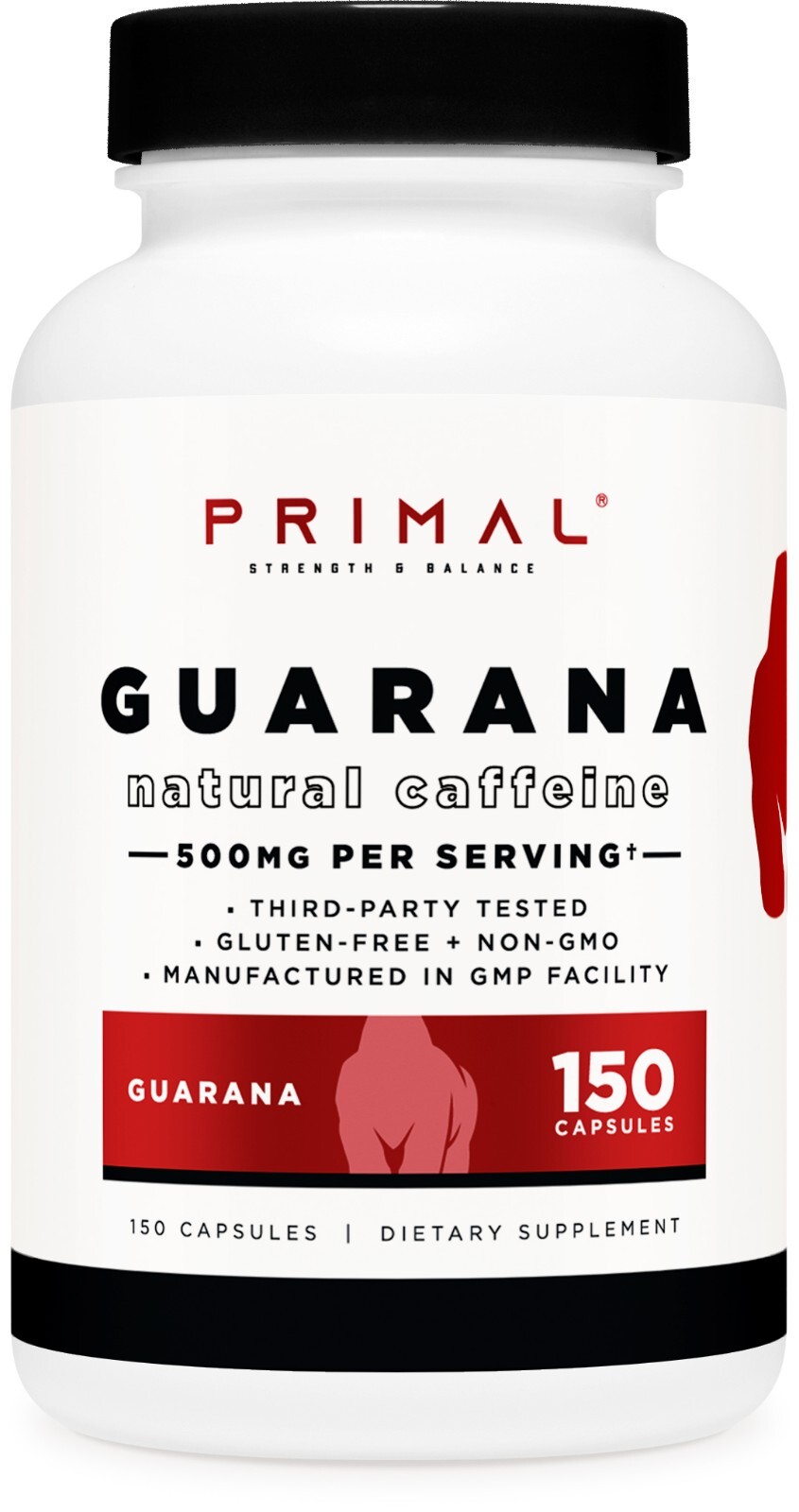 Primal Guarana (1000 MG Per Serving) (150 Capsules) – 200 MG Natural Caffeine