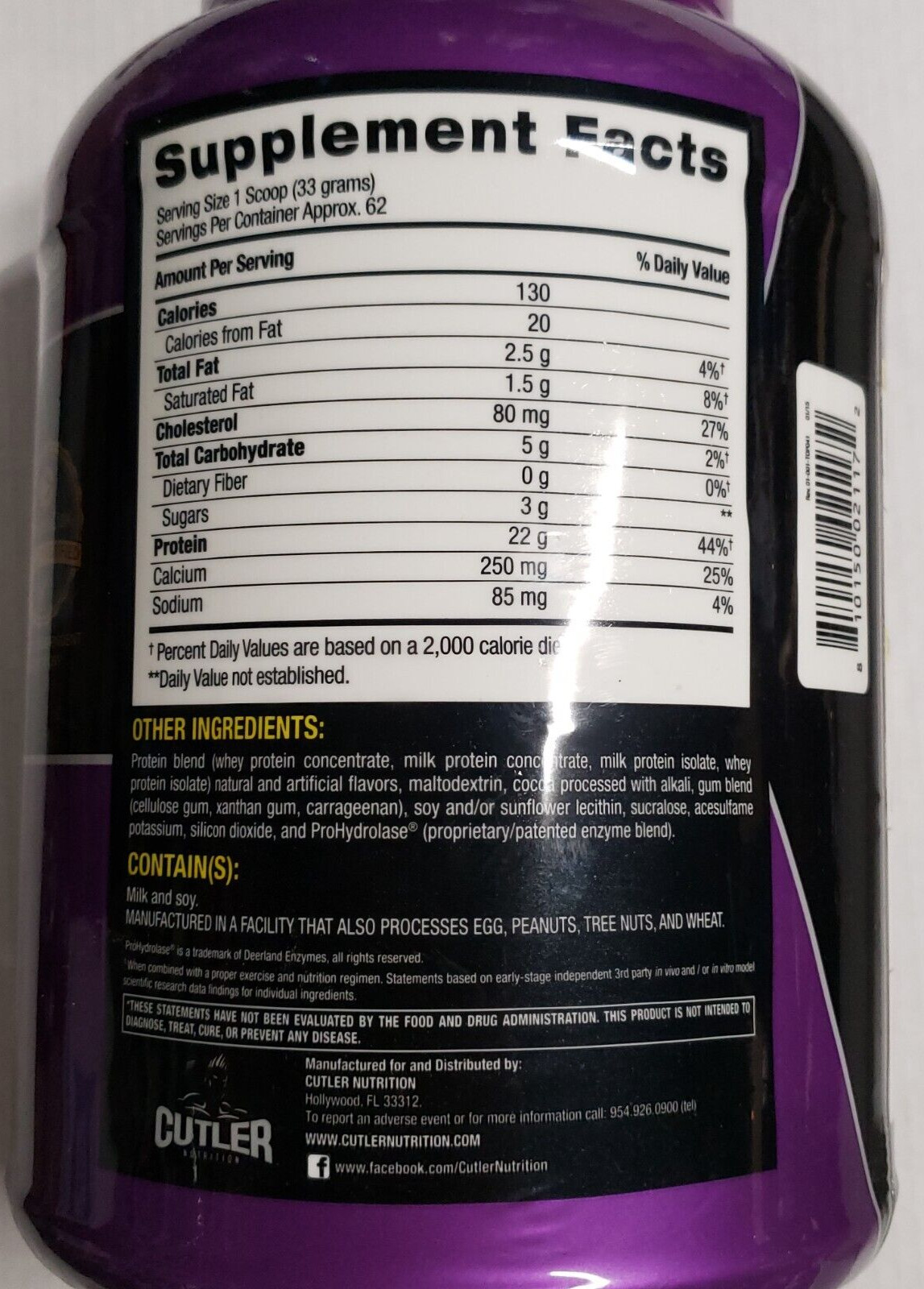 Cutler Nutrition – Total Protein – SMORES – 4.55 lbs – 62 Servings – Exp 9/2025