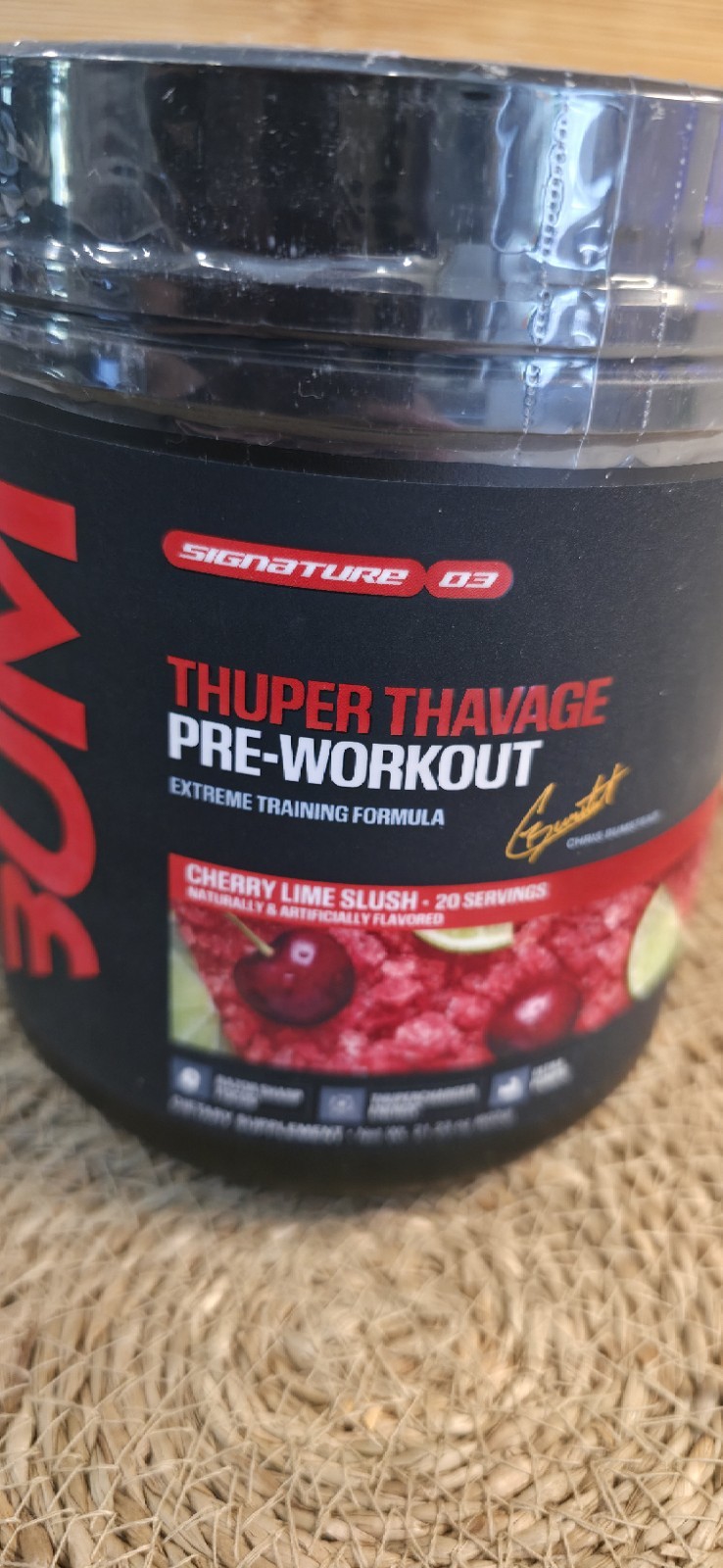 Raw Nutrition Thuper Thavage pre-workout supplement in Cherry Lime Slush