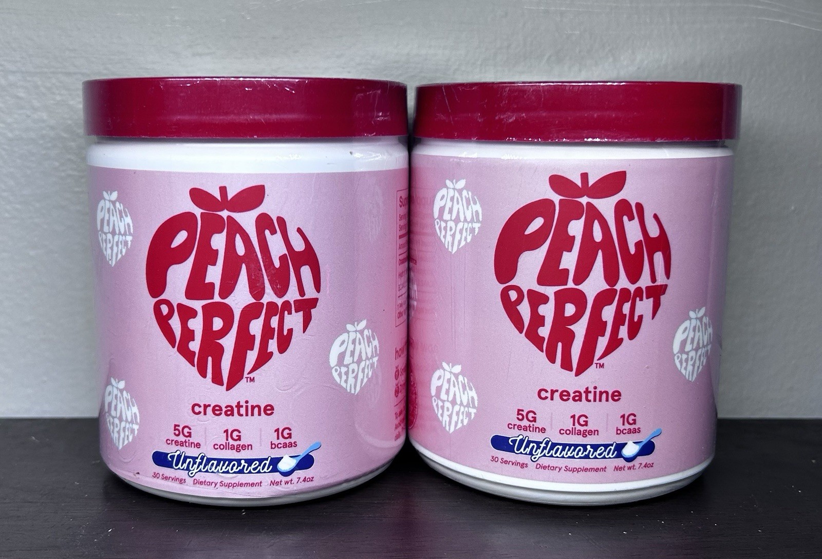 Peach Perfect Creatine Monohydrate Powder Unflavored 7.4Oz Exp 07/27-Lot Of 2