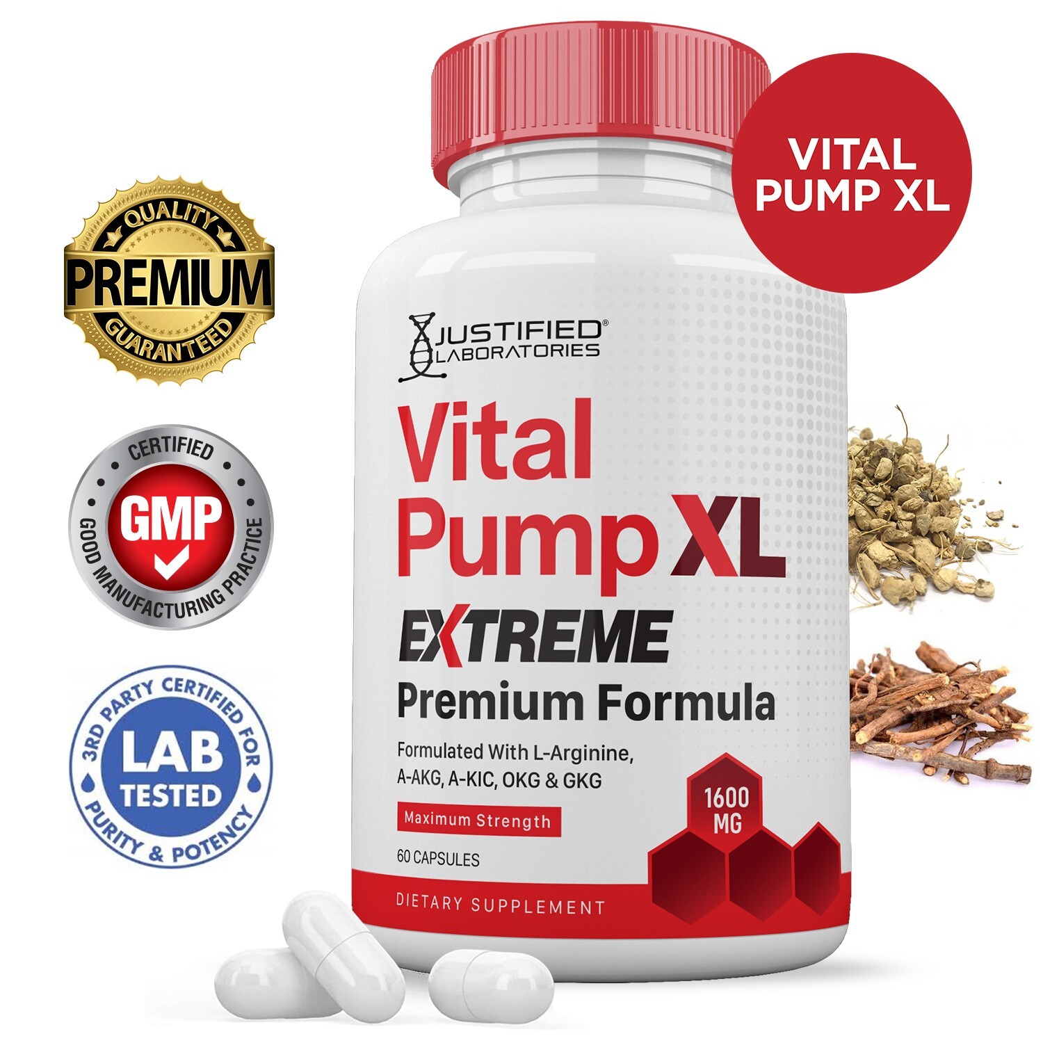 Vital Pump XL Extreme 1600MG For Men Premium Formula Supplement Vitamin Pills
