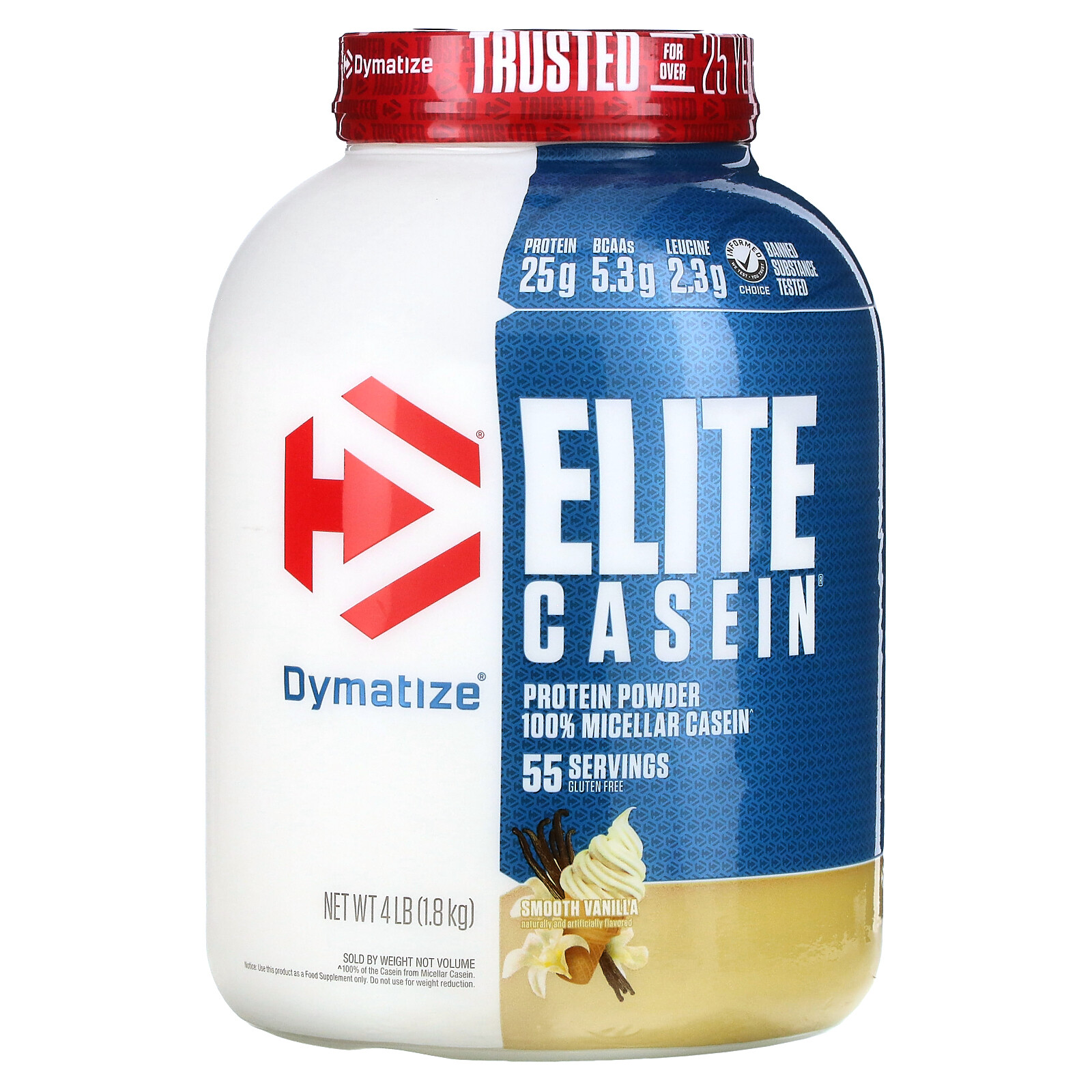 Elite Casein, Smooth Vanilla, 4 lb (1.8 kg)
