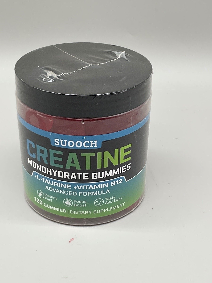 SUOOCH Creatine Monohydrate Gummies L-Taurine Vitamin B12 120 Gummies