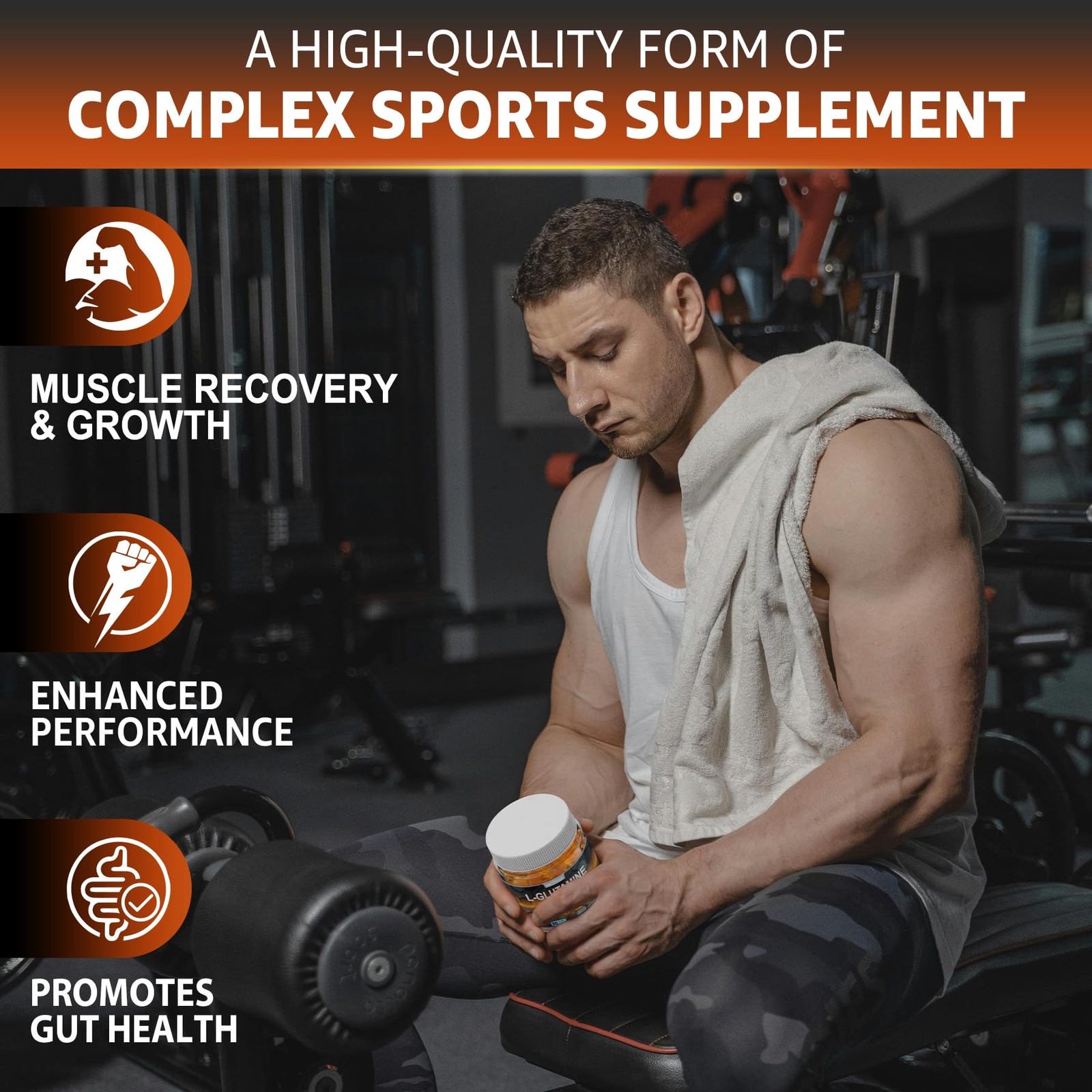 L-GLUTAMINE Gummies for Muscle Recovery Growth Potassium 1000mg NEXTDIA