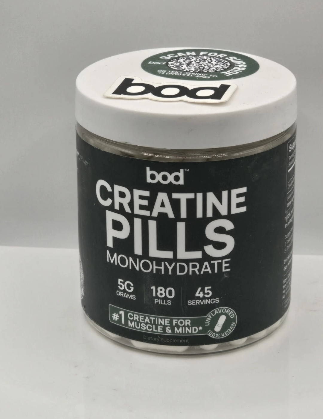 Creatine Monohydrate Pills – Muscle Builder, 180 Capsules, 45 Servings