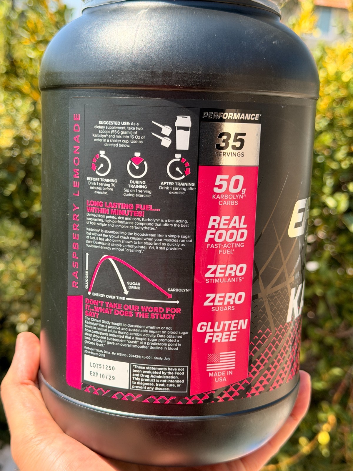 EFX Sports Karbolyn Fuel Fast-Absorbing Carbohydrate Powder Raspberry Lemonade