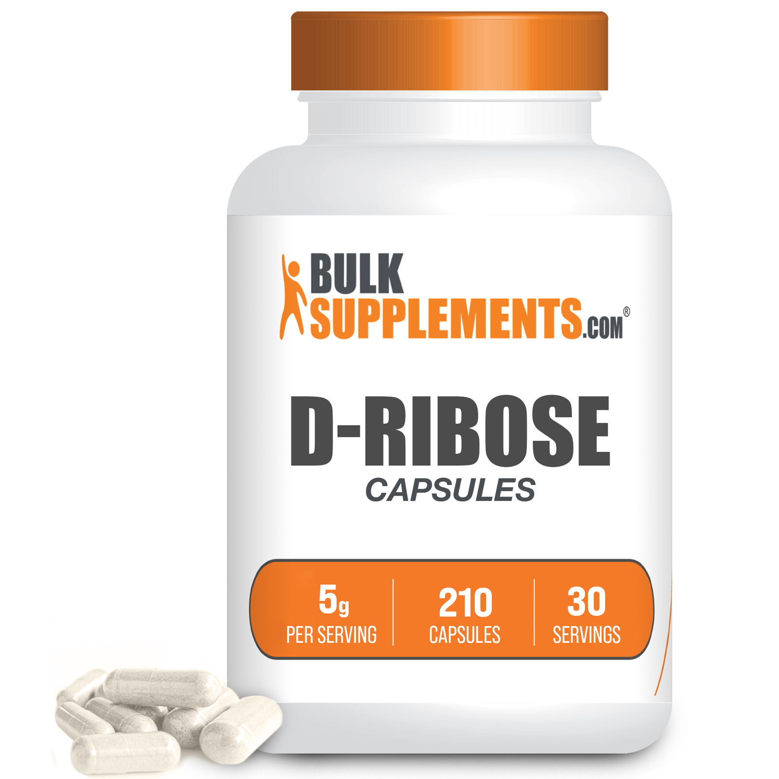 BulkSupplements D-Ribose 210 Capsules – 5g Per Serving