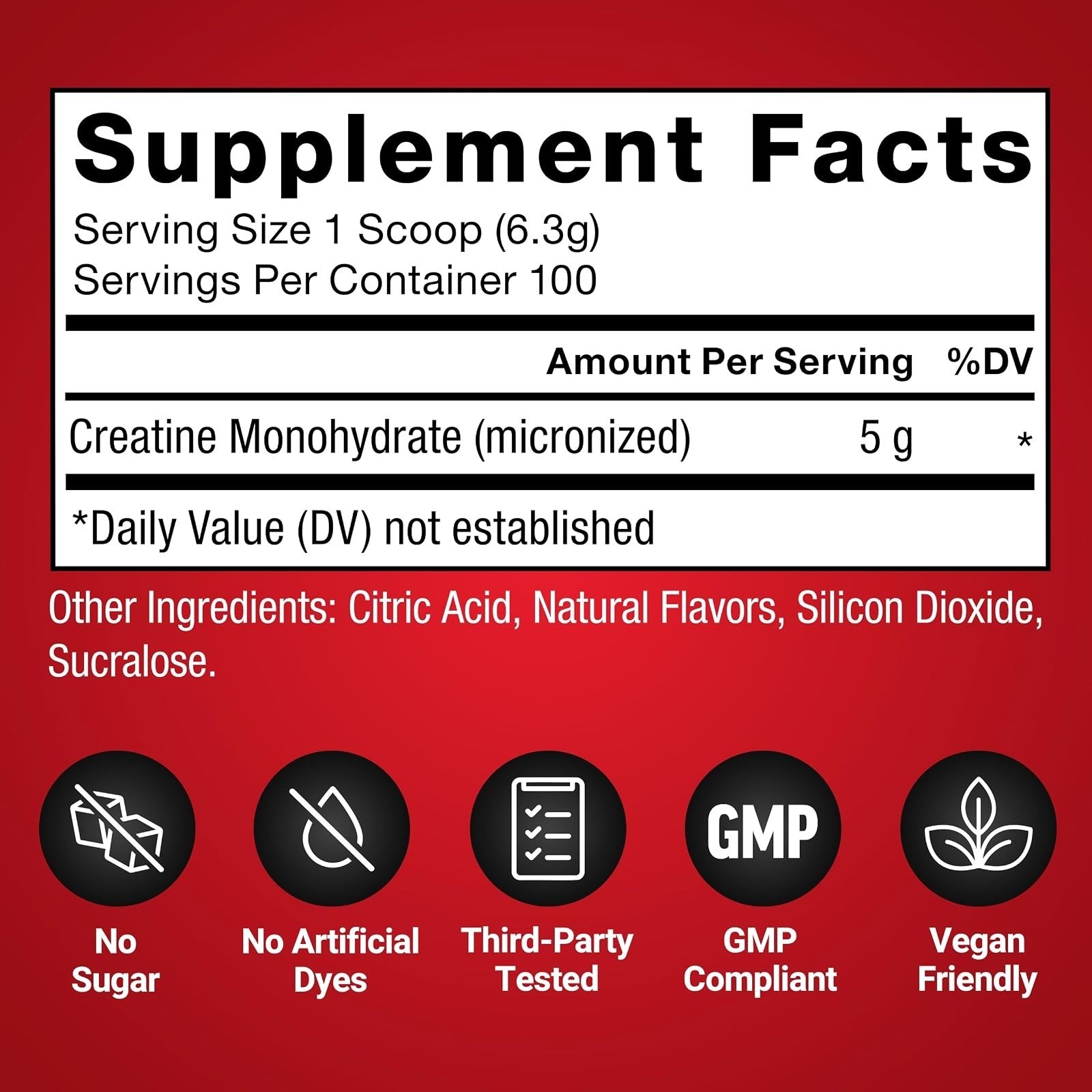Force Factor Creatine Monohydrate Powder 5g – Raspberry Lemonade, 100 Servings