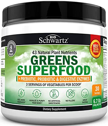 Clean Greens Superfood w/ Prebiotic Probiotic & Digestive Enzymes (30 Servings)