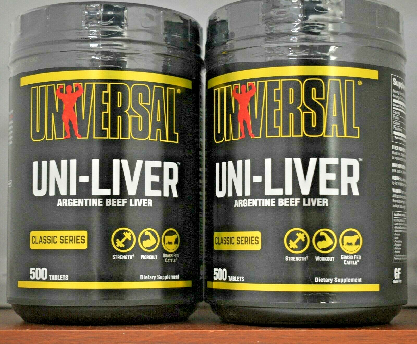 Uni-liver 500 Tablets (lot Of 2) Desicated Liver Grass Fed Universal Nutrition
