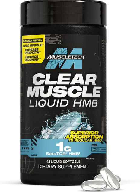 Muscletech HMB Supplements 1000mg, Clear Muscle (42 Liquid Softgels) – Highest G