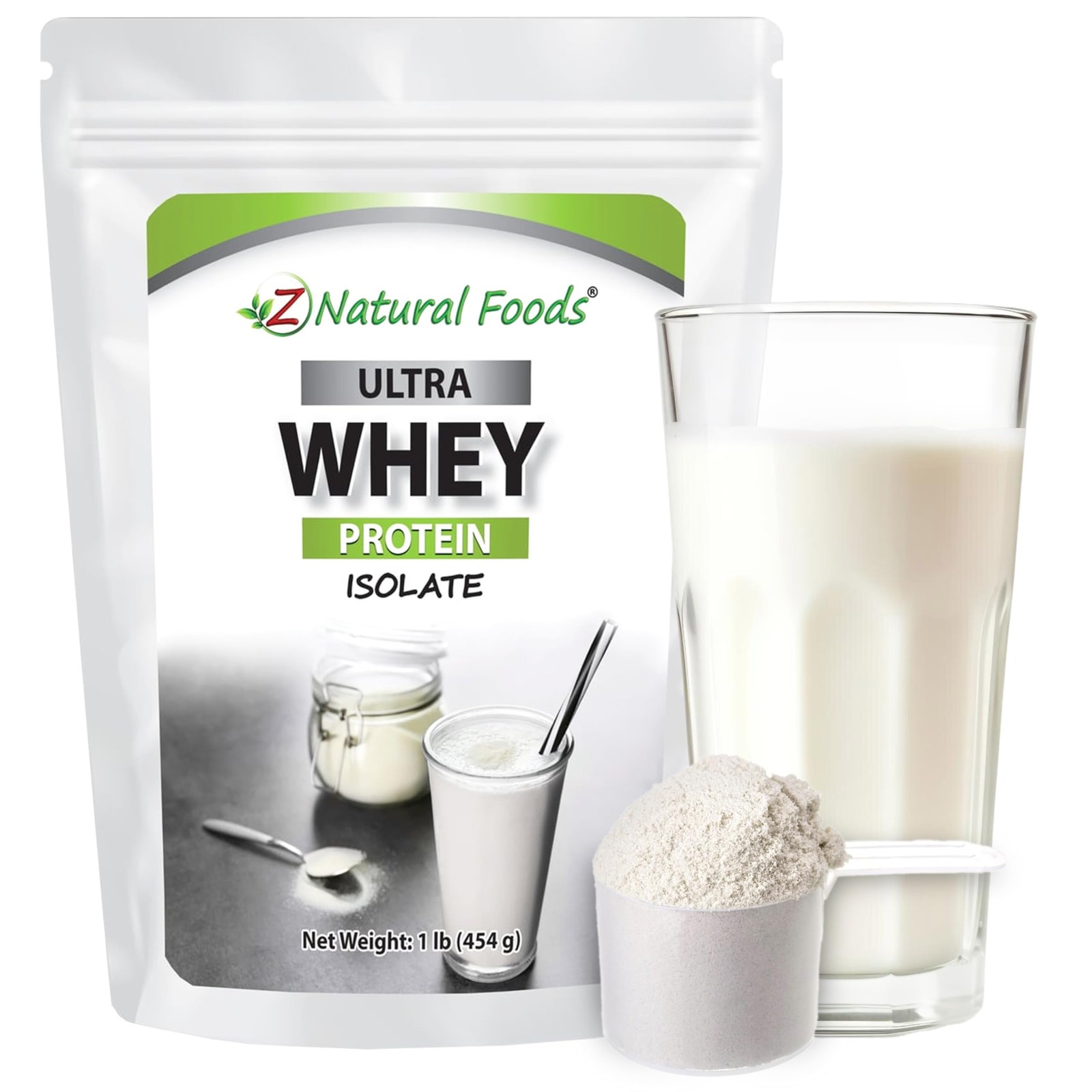 Z Natural Foods Ultra Whey Protein Isolate Powder 1lb Unflavored Unsweetened