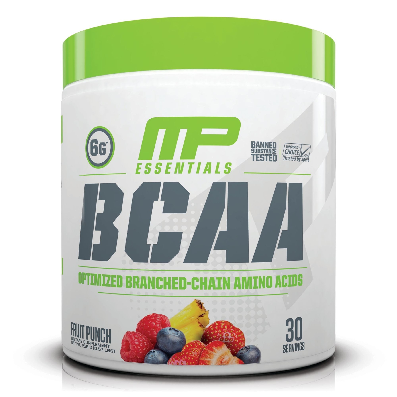 MusclePharm BCAA Powder Fruit Punch 30 Servings Amino Acids for Recovery