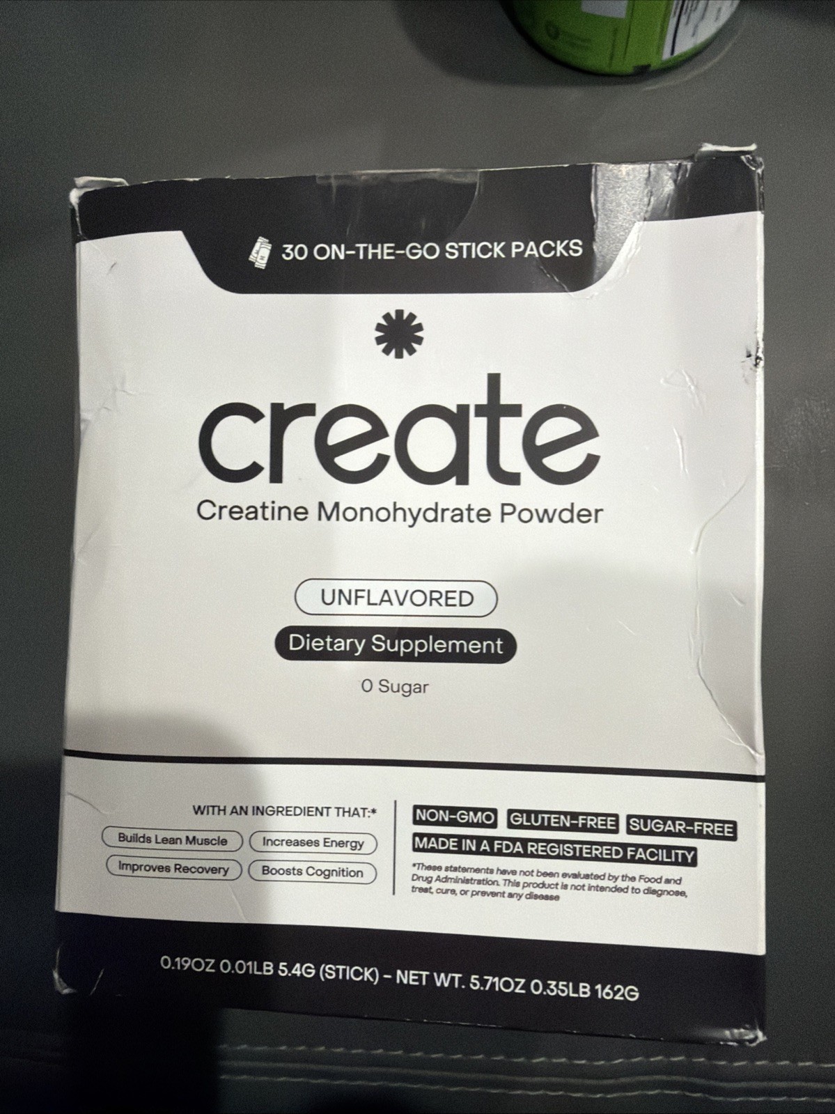 Create CreatineMonohydrate Powder Unflavored 30ct On-The-Go Stick Packs 08/2027!