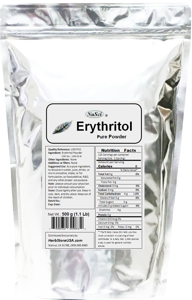 Erythritol Powder 100% Pure Zero Calorie Sweetener 1000g 2.2 pounds