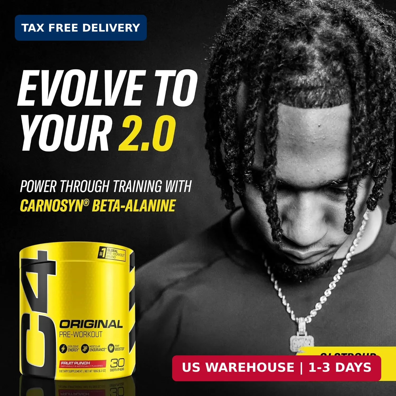 C4 Original Pre Workout Powder with 150mg Caffeine, 30 Servings