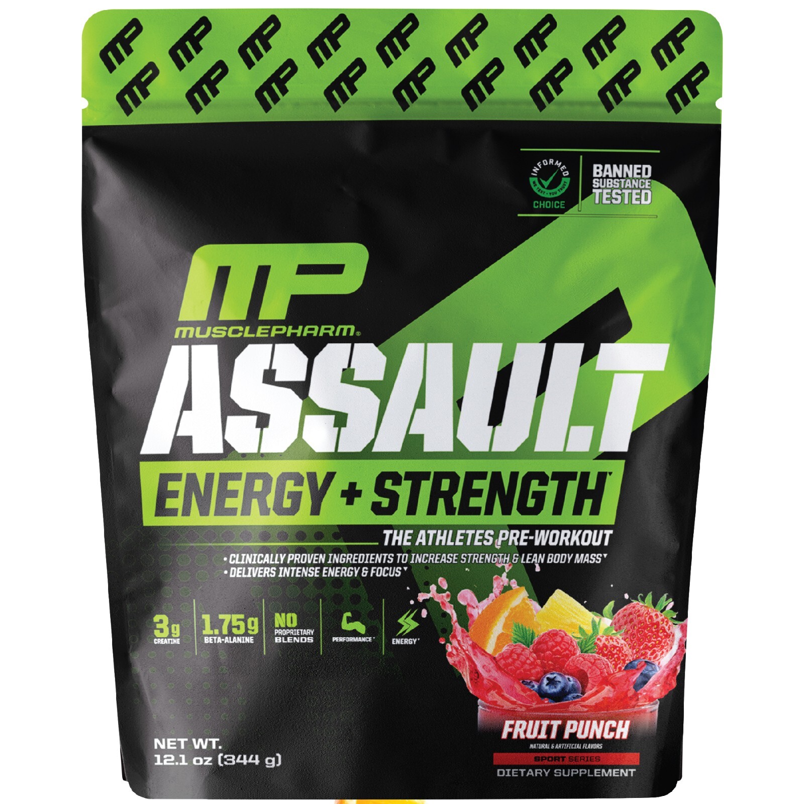 MusclePharm Assault Energy & Strength Pre Workout – 30 Servings, Fruit Punch