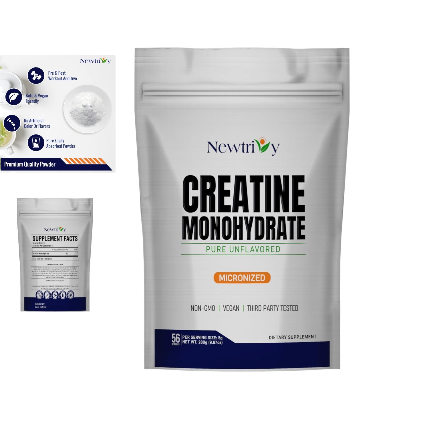 Creatine Monohydrate,Micronized, Pure,Unflavored,280g 9.8oz