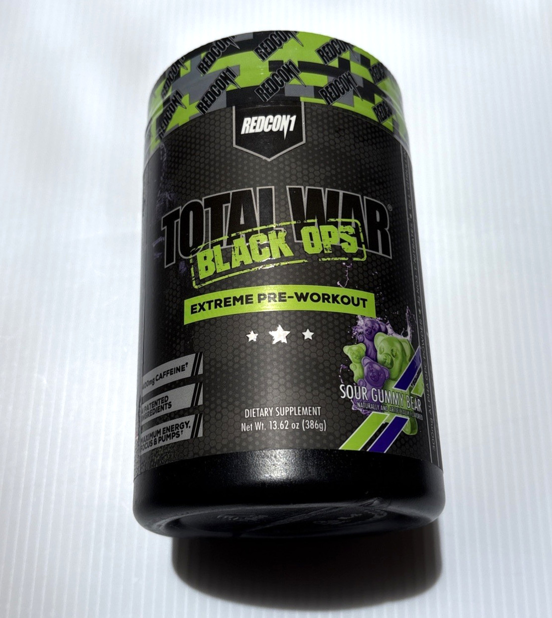 Redcon1 Total War Black Ops Extreme Pre-Workout – Sour Gummy Bear 13.62oz