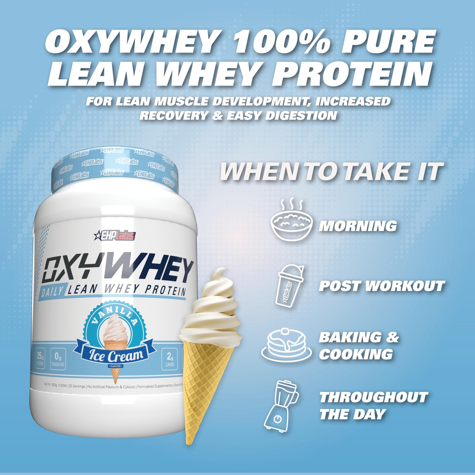 EHP Labs OxyWhey Whey Protein Isolate – 25g High Protein, Low Carb, Sugar Fre…