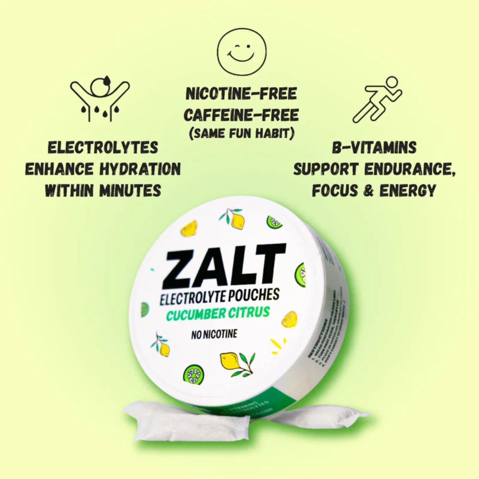 Zalt Electrolyte Pouches Zero Caffeine Hydration Pouch Electrolytes Vitamin C